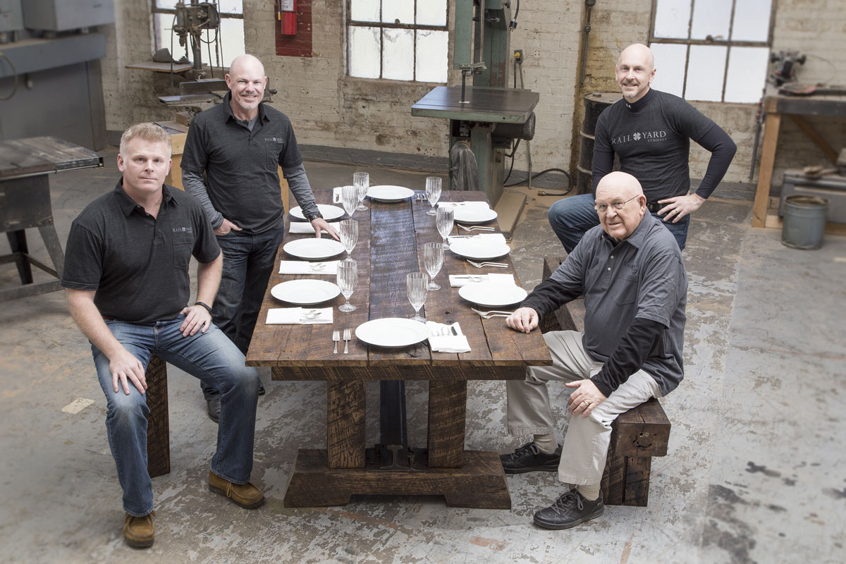 artisan dining table workshop Americana rail yard studios