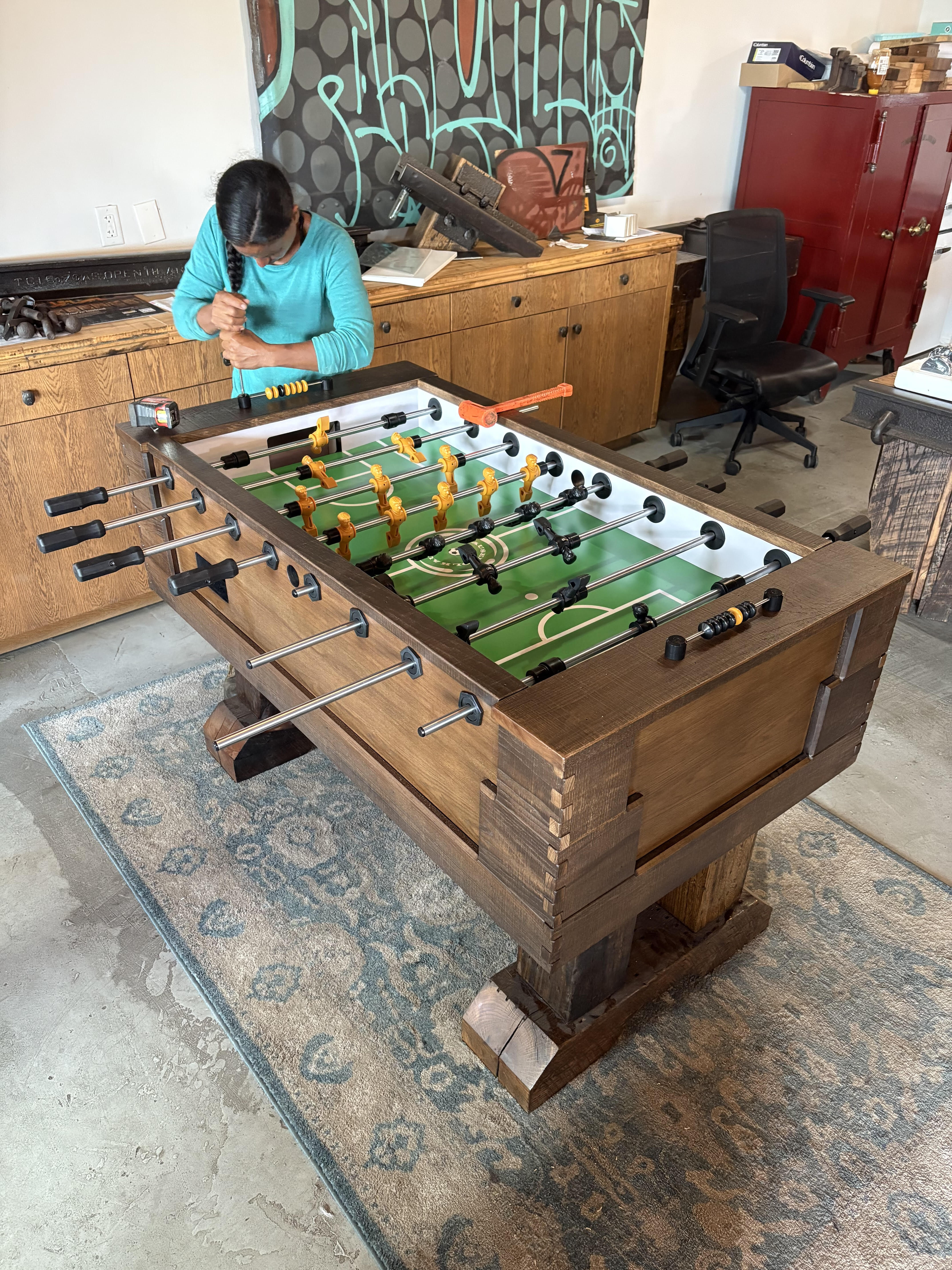 foosball table by rail yard studios and olhausen
